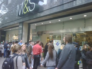 M&S Shoppers on Oxford Street - 1p bonanza